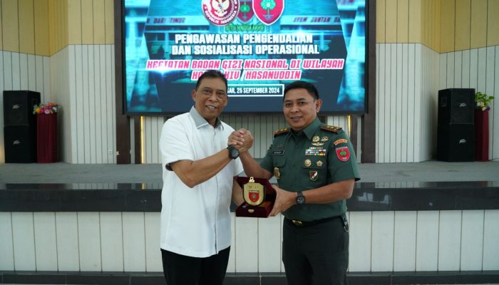 Pangdam XIV/Hsn Menerima Kunjungan Tim Wasdal BGN di Wilayah Kodam XIV/Hsn