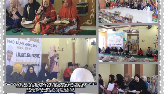PIPAS Cabang Lapas IIA Parepare Gelar Peringatan Maulid Nabi Muhammad SAW Tahun 2024/1446 H