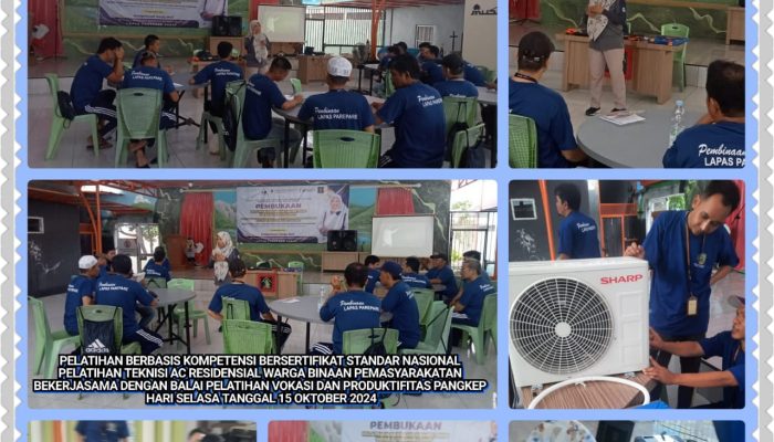 Kalapas IIA Pare-Pare Meninjau Langsung Kegiatan Pelatihan Teknisi AC Residensial Bagi WBP