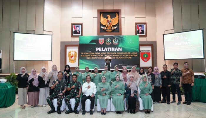 Kapoksahli Pangdam XIV/Hsn Resmi Tutup Pelatihan 25 Kompetensi Dasar Kader Posyandu dan Konselor Laktasi Jajaran Kodam XIV/Hsn