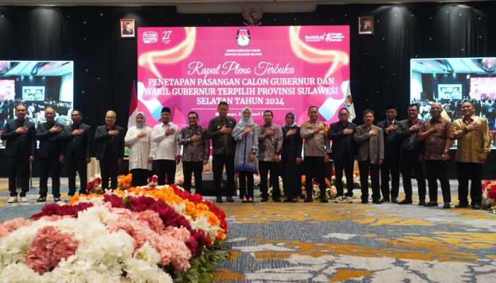 Pamen Ahli Bidang Sishanneg Poksahli Pangdam XIV/Hsn Hadiri Rapat Pleno Terbuka Penetapan Pasangan Cagub dan Cawagub Terpilih Provinsi Sulsel tahun 2024