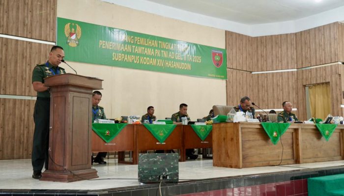 Komitmen TNI AD dalam Membentuk SDM, Pangdam XIV/Hasanuddin Pimpin Sidang Pemilihan Pusat Cata Gelombang II 2025